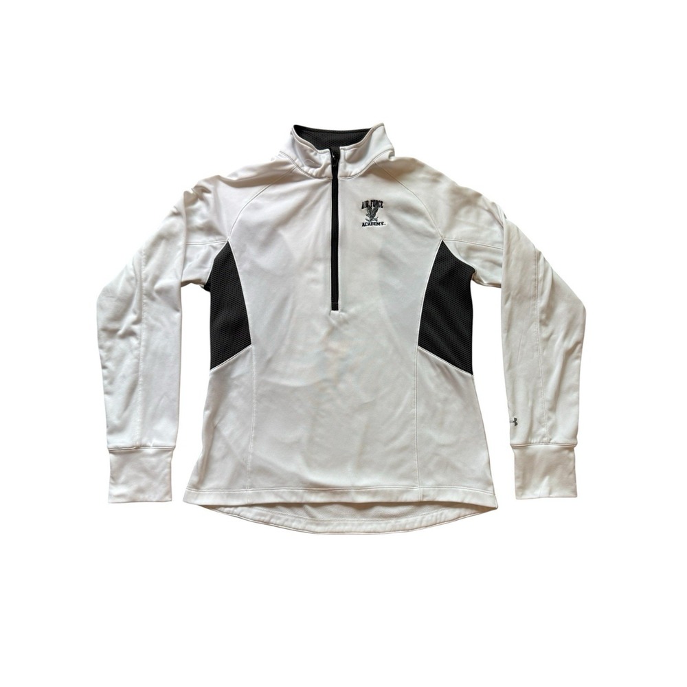 US AIR FORCE ACADEMY Pullover Under Armour 1/4 Zip Coldgear Semifitted White XL
